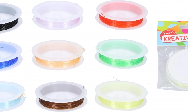Fir elastic colorat pentru mărgele 0,6 mm, 7 m (9 culori)