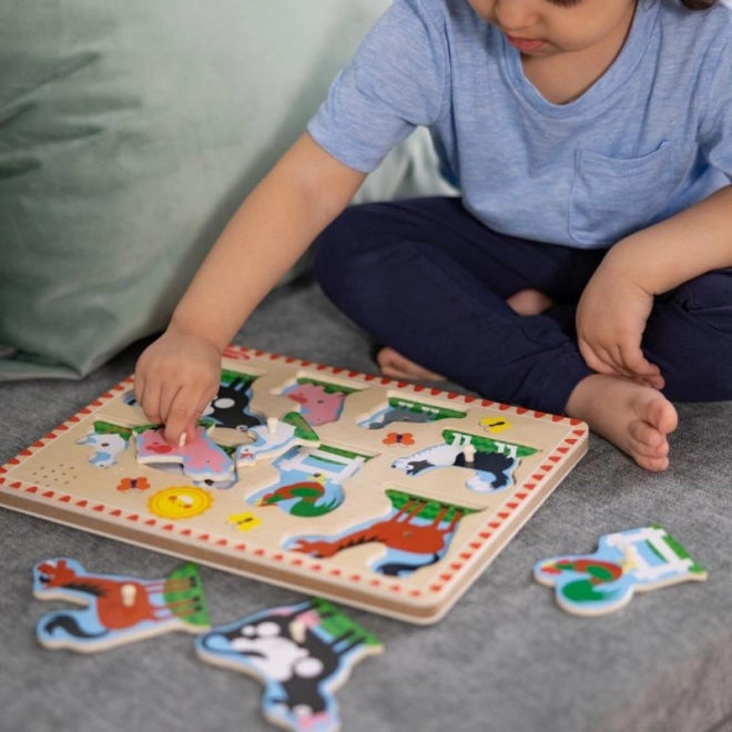 Melissa & Doug puzzle din lemn cu sunete