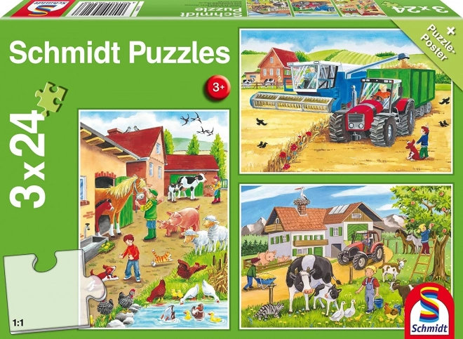 Puzzle Schmidt La fermă 3x24 piese