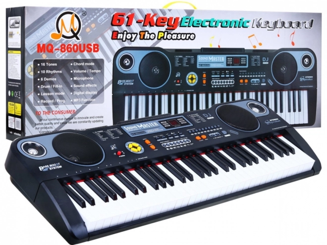Keyboard multifunctional cu microfon pentru copii 5+