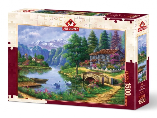 Puzzle Satul de lângă lac 1500 de piese