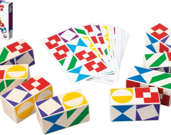 Joc de societate Domino Match din lemn în cutie