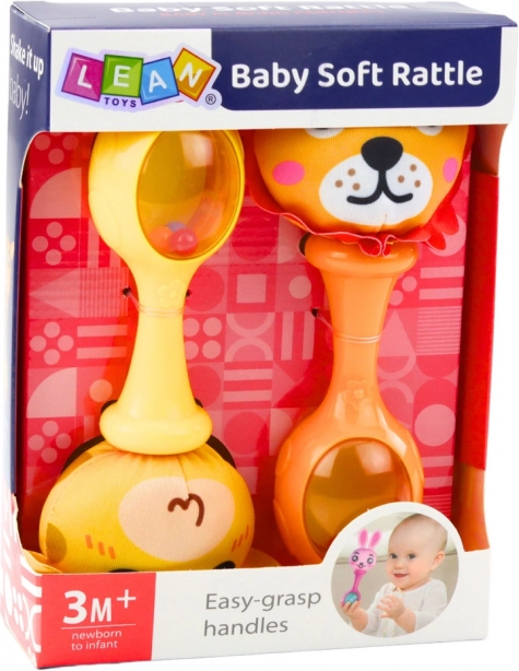 Set de jucării zgomotoase cu minge moale cu motive de leu și girafă