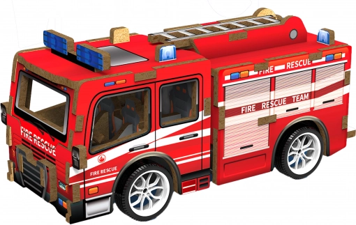 Puzzle 3D din lemn Mașină de Pompieri 12 cm