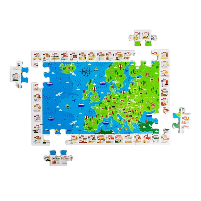 Puzzle Bigjigs Toys cu monumente europene