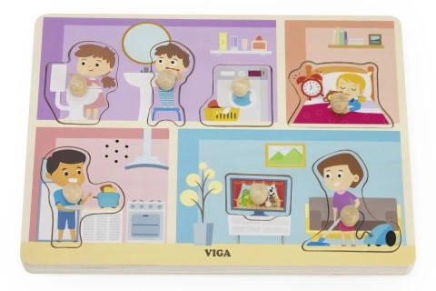 Puzzle din lemn cu sunete de activități