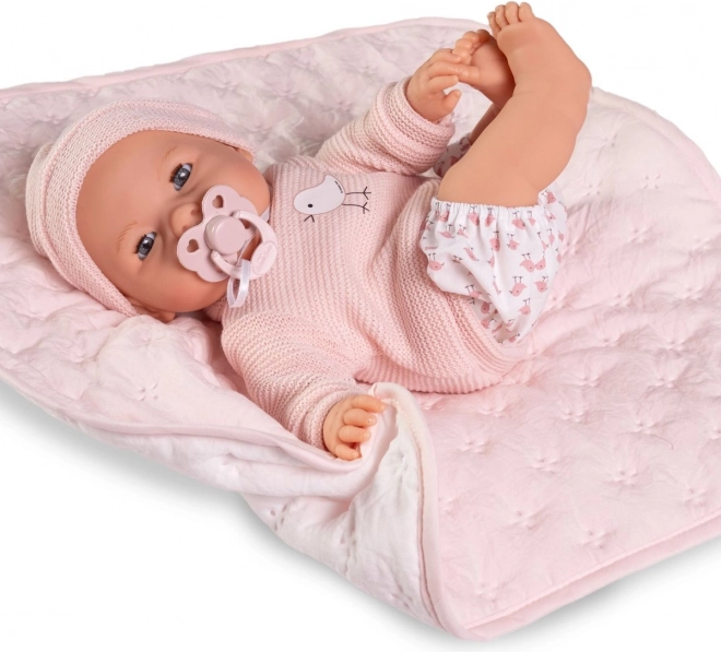 Păpușă care clipește bebeluș Antonio Juan cu sunete - 37 cm