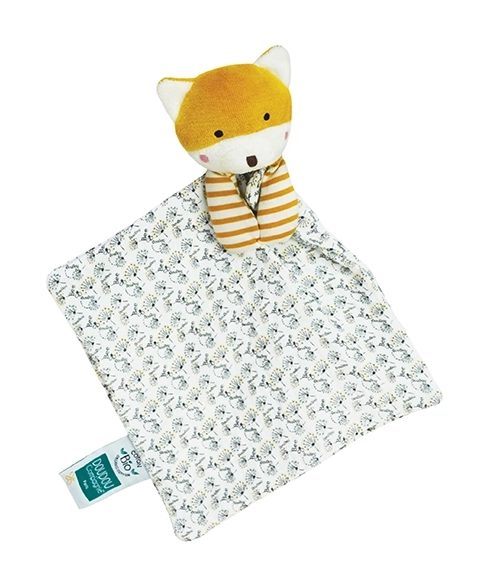 Set cadou Doudou - vulpe cu păturică din bumbac organic 20 cm