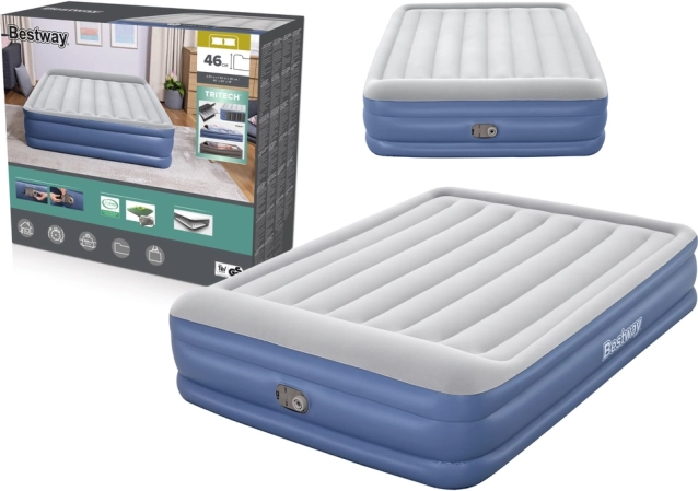 Saltea gonflabilă 203 × 152 × 46 cm BESTWAY cu pompă integrată