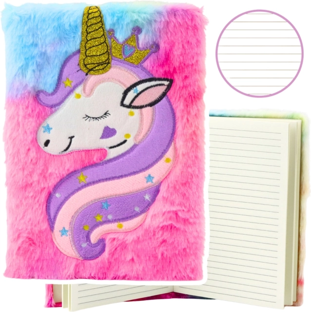 Caiet Plusat Unicorn cu corn auriu A5 80 de foi