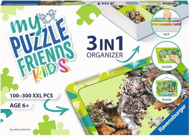 Sada puzzle Ravensburger My Puzzle Friends Kids 3 în 1 verde