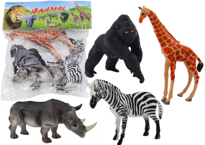 Set figurine animale africane 4 piese girafă gorilă