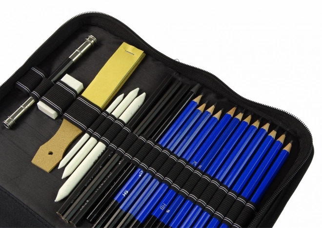 Set creativ mic artist cu creioane în penar 95 piese