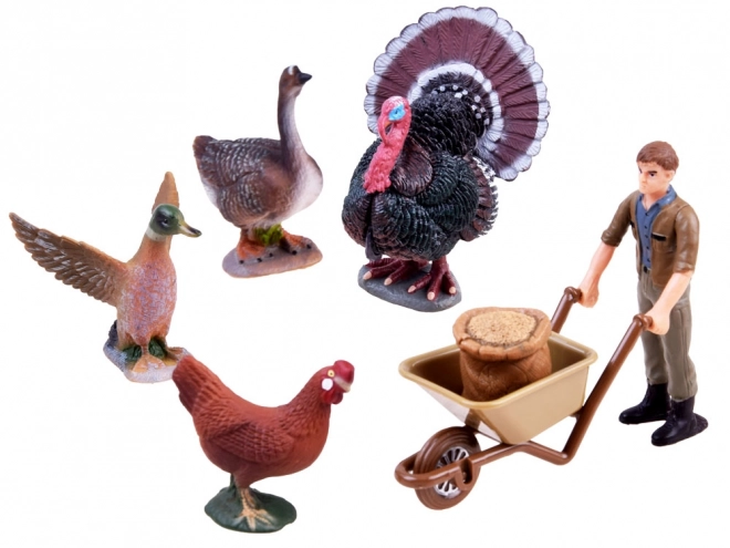 Set de figurine animale fermă cu struț și găină – A