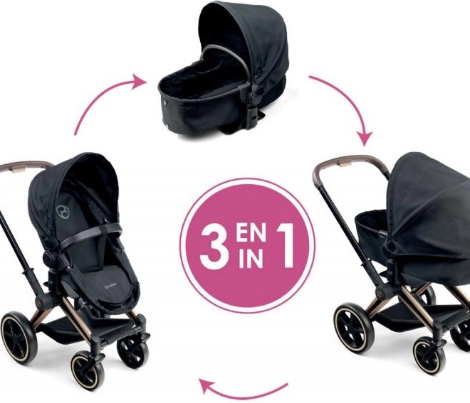 Cărucior pentru păpuși Cybex 3 în 1 negru