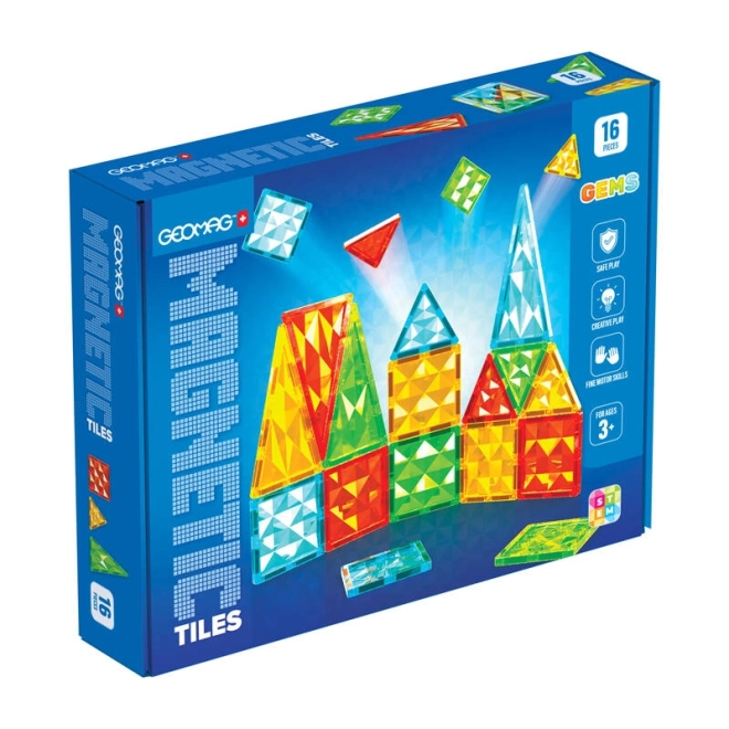 Magnet Tiles Geomag Gems 16 Piese
