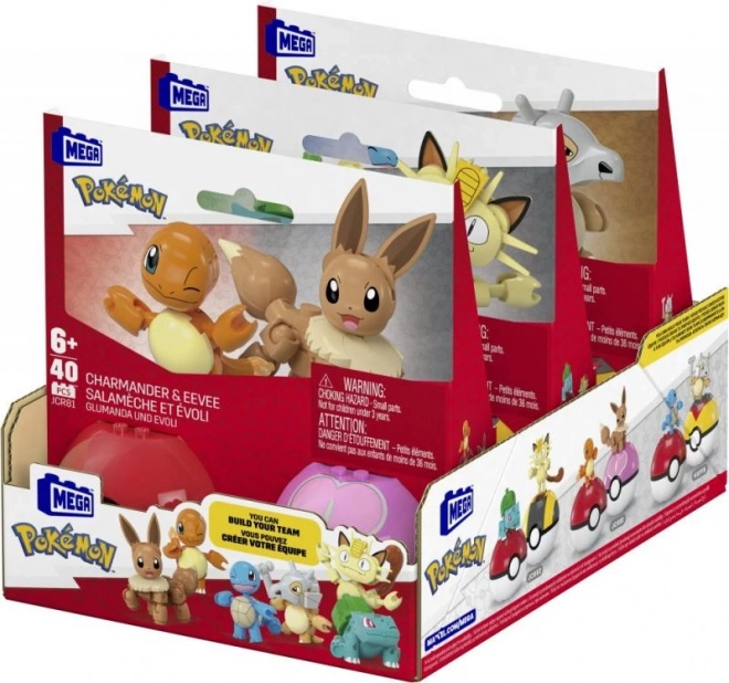 Set de construcție Mega Poke Ball cu Charmander și Eevee
