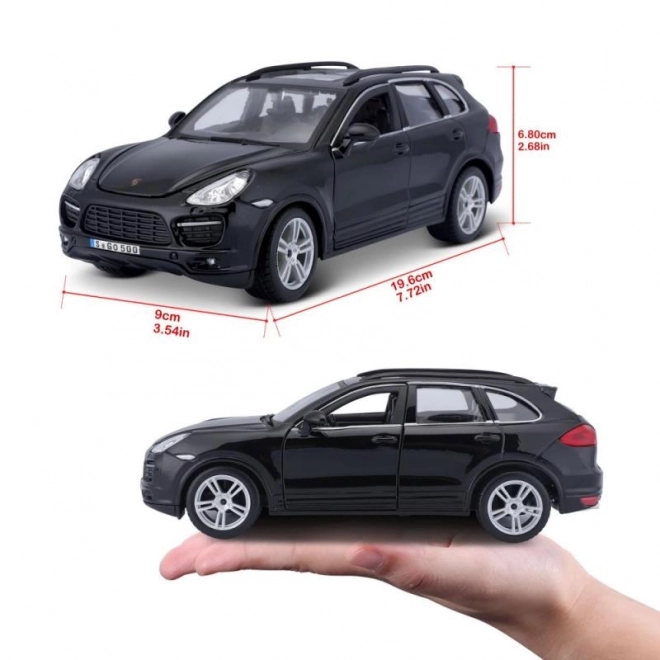 Model metalic Porsche Cayenne Turbo negru la scară 1/24