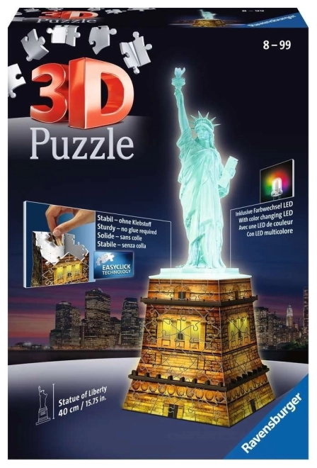 Puzzle 3D Noapte Statuii Libertății