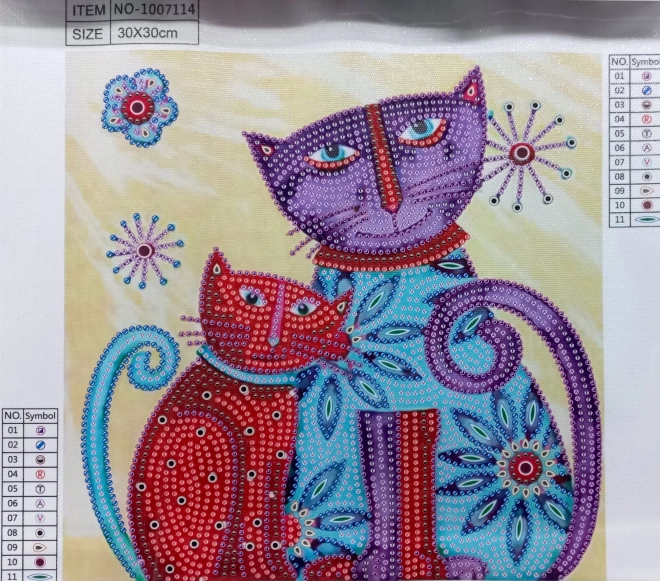 Pictură cu diamante 7D pisici 30x30cm