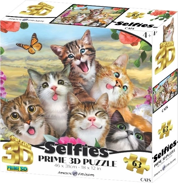 Puzzle 3D Selfie Pisici