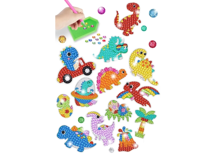 Autocolante pestrițe cu motive de dinozauri
