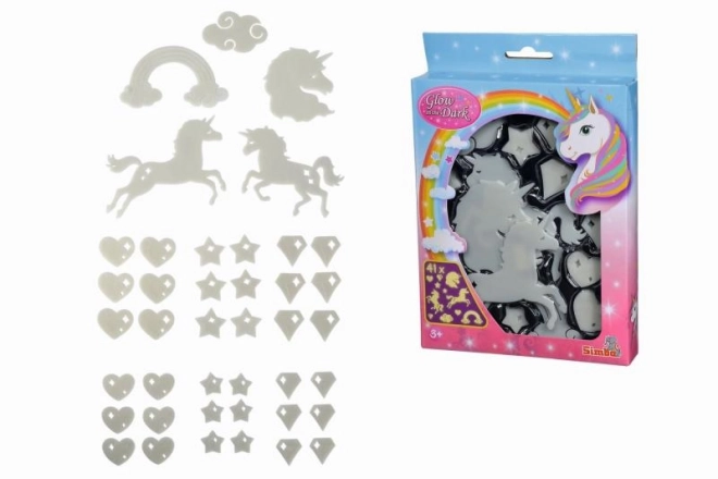 Set decorativ fosforescent cu unicorn