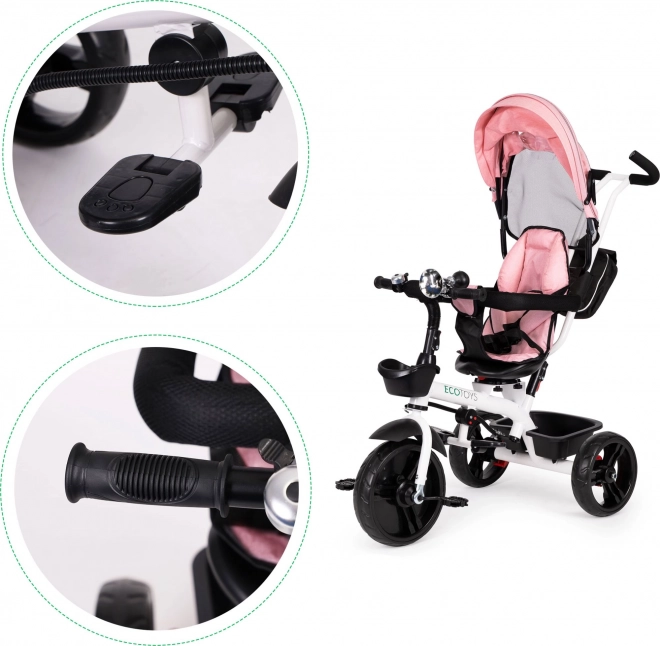 Tricicletă copii cu scaun rotativ 360°