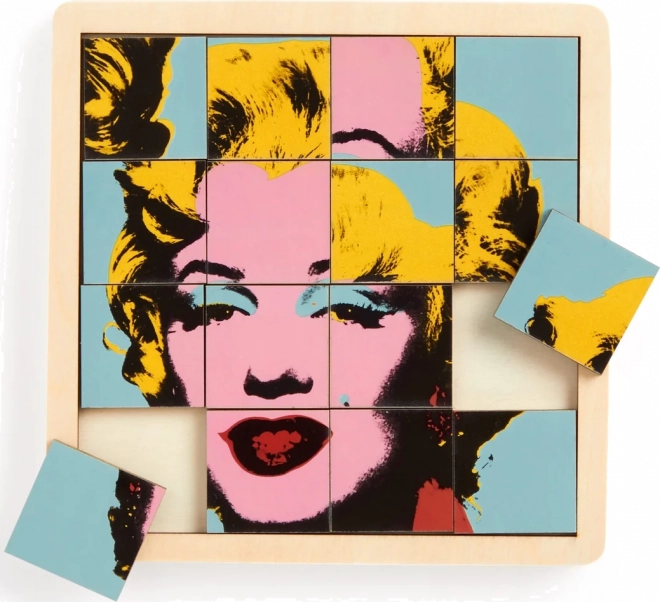 Puzzle din lemn glisant Andy Warhol: Marilyn 2-in-1