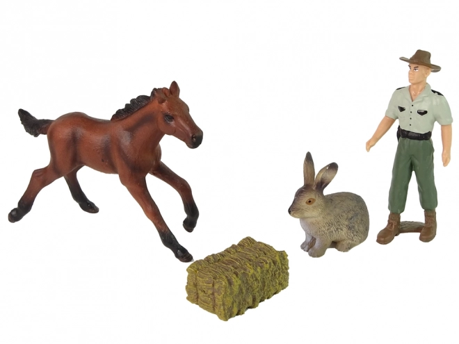 set figurine animale și fermier