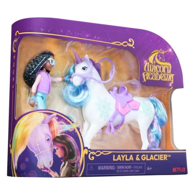 Set figurine Layla și Fulg de la Unicorn Academy