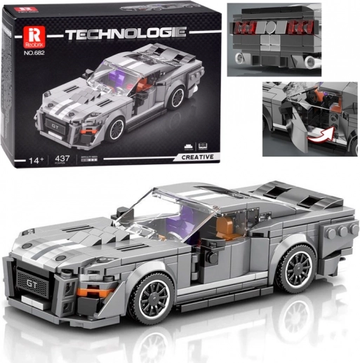 Set tehnic de construcție mașină sport GT din anii ’60 – gri
