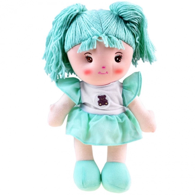 Păpușă material textil Zuzia în rochie mentă – Verde