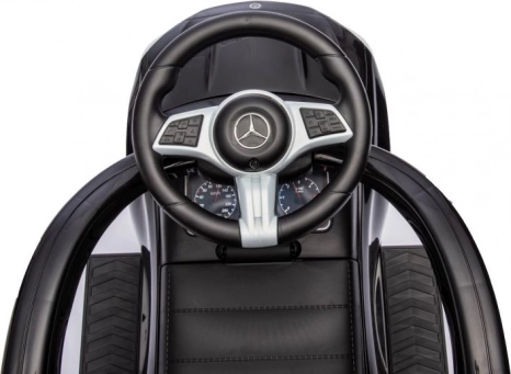 Vehicul de împins pentru copii cu mâner Mercedes 3v1 negru