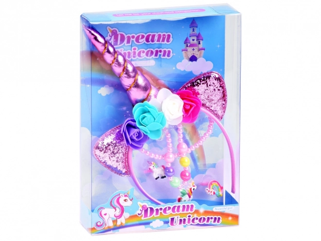 Set cu cordeluță Unicorn și accesorii