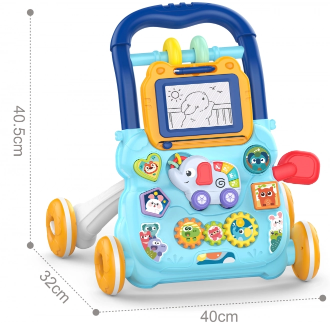 Choditor interactiv cu muzică și tablă de desen Woopie Baby