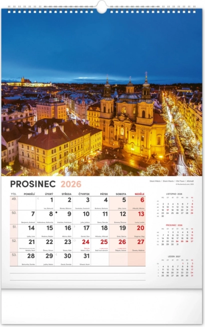 Calendar de perete Praga 2026