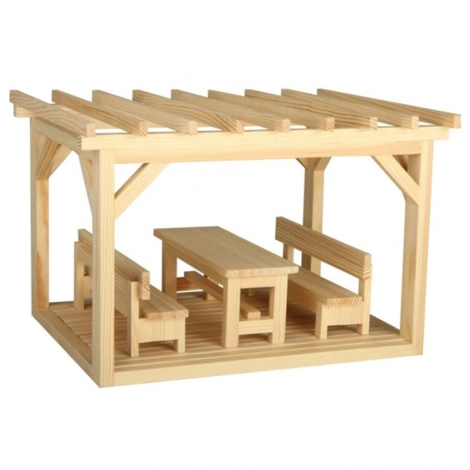 Mini pergolă din lemn model kit