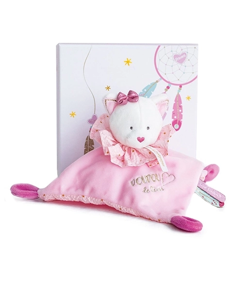 Set doudou cadou pisică roz 20 cm