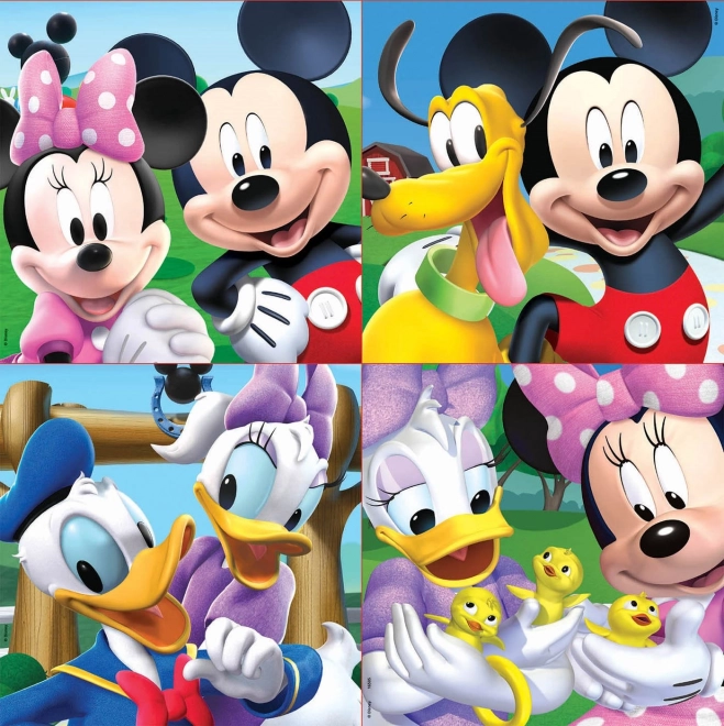 Puzzle în geantă Mickey Mouse și prietenii 4 în 1