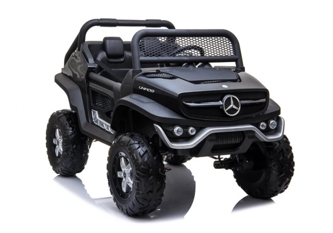 Mașina electrică Mercedes Unimog neagră – negru