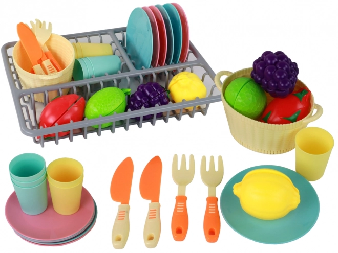 Set de bucătărie cu vase și legume de tăiat 21 piese accesorii