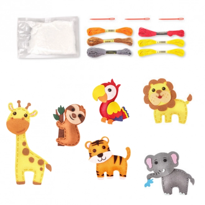 Set creativ cusut animăluțe junglă 6 piese