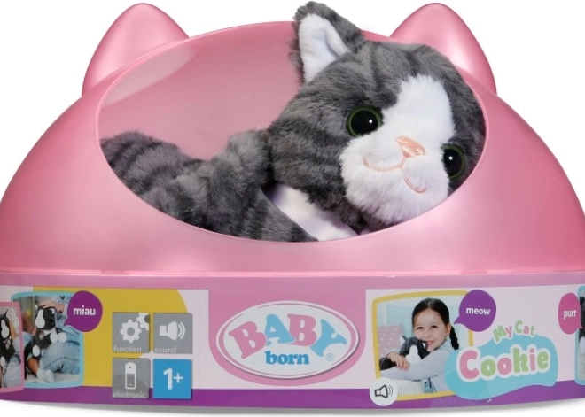 Cookie pisicuța interactivă BABY born cu cușcă de transport