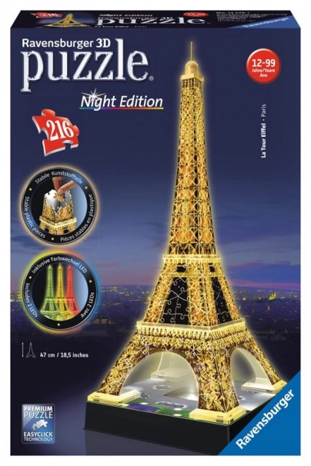 Puzzle 3D Turnul Eiffel Noaptea 216 Piese