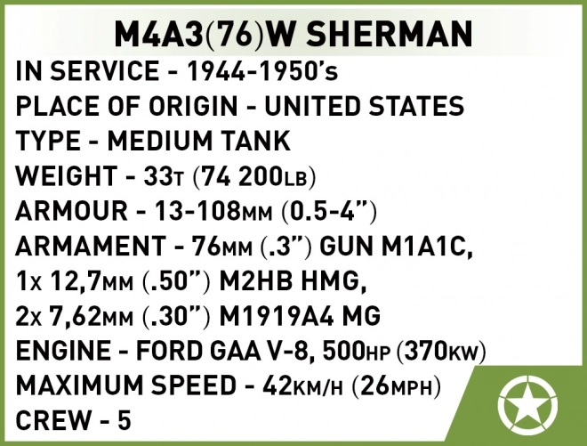 Cărămizi Historical Collection M4A3 Sherman