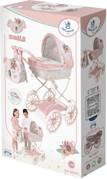 DeCuevas cărucior pliabil pentru păpuși cu rucsac Koala 81 cm