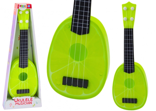 Ukulele pentru copii Mini chitara Lămâie verde 15 inch