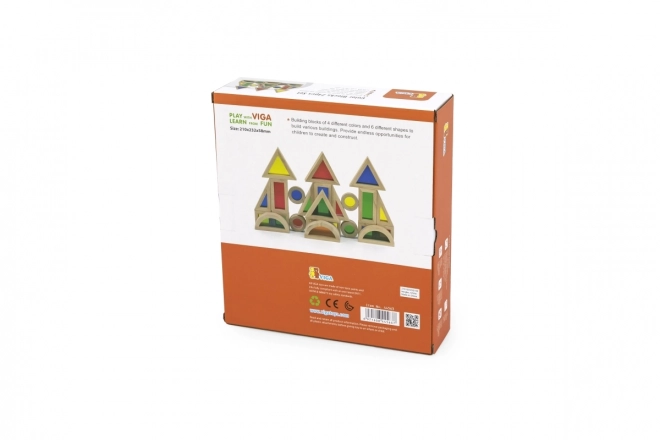 Set cuburi de lemn colorate