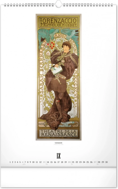 Calendar de perete Alfons Mucha 2026